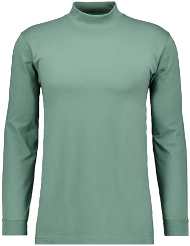 RAGMAN Herren Stehkragenshirt Langarm 400160, Grun, L