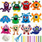 DIYCUT Nähset Kinder Monster, 12pack Bastelsets Für Kinder Nähset Anfänger Spaß Diy Pädagogisches Nähen Handwerk Geschenk mit Nähwerkzeugen Für Jungen Mädchen (Monster)