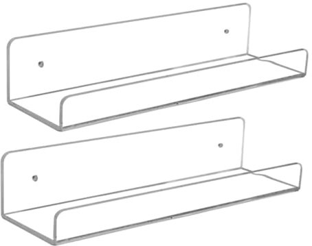 Angoily 2 Pezzi mensola del bagno Bagni porta doccia mensole del bagno Titolari organizzatore scaffale del bagno organizer per la doccia del bagno Contenitore per doccia a parete Acrilico