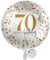 balloa Folienballon 70, runder Helium Ballon zum 70.Geburtstag, Geschenk für Männer oder Frauen, Deko für runde Geburtstagsfeier, Folienballon befüllbar mit Luft oder Helium, Partydeko, 33cm