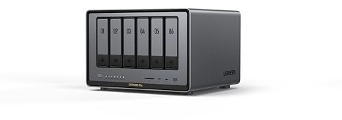 UGREEN NASync DXP6800 Pro 72TB (Seagate Ironwolf), 6-Bay Thunderbolt NAS with Inte l 10-Core i5 CPU (Up to 4.40 GHz), 8GB DDR5, 4x M.2 PCIe Slots, 1x 2.5GbE, 1x 10GbE, 2 TBT4, SD Slot (Diskless)