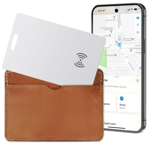 Wallet Tracker Android, 1,6 mm ultradünne Tracker Karte Android?Kabellos Wiederaufladbar,IP68 wasserdicht Kompatibel mit Google ’‘Find My Device’‘ für Gepäckanhänger, Handys, Pässe(Weiß)