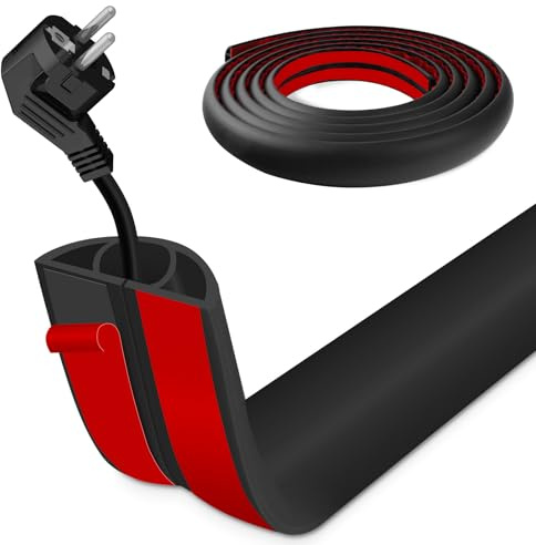 Floor Wire Cover 3m Self Adhesive Cable Floor Protect Cord,Cable Cover to Prevent Trip Hazards, Suitable for Home, Office, Factory, Warehouse and Other Places