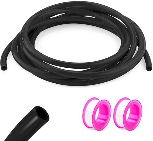NZNSML Pneumatik Schlauch 12mm PU Pneumatikschlauch Polyurethane Schwarz 6M Luftschlauch Schlauch Außen 12 mm x Innen 8 mm Druckluftschlauch für Luftkompressor Flüssigkeitstransfer Hydraulikleitungen