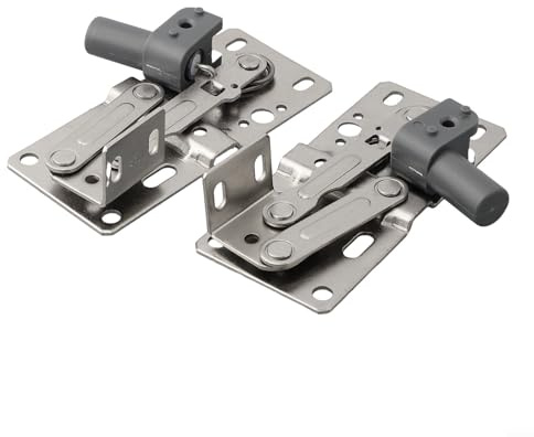 Glewi 2-Pack Nickel Plated Steel Soft Close Tip Out Tray Hinges,with 45 Degree Opening Angle,for Kitchen Cabinets, Bathroom Sinks, and Bookcases