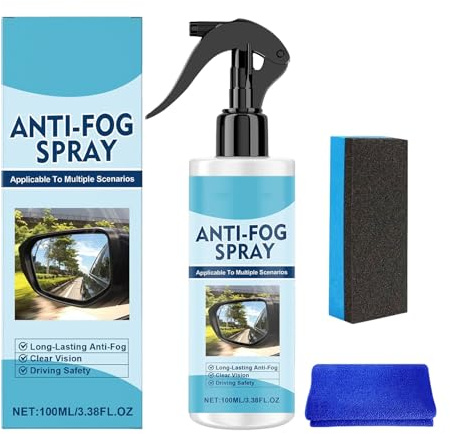 Anti-Beschlag für Windschutzscheibe 100 ml Enteisungsmittel | mit Tuch und Frontscheiben Anti-Beschlag-Flüssigkeit für Frost Spiegel Badezimmer Innenraum Fahren Zuhause