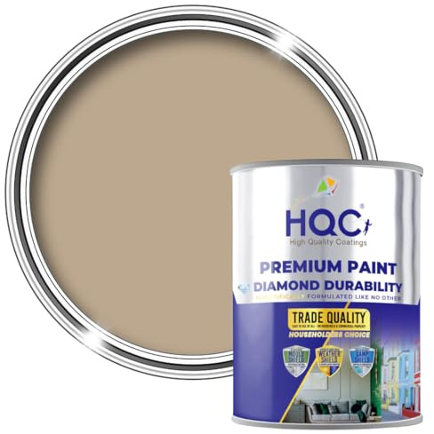 HQC Anti Mould Paint, Mould Resistant, Beige - 5 Litre | Waterproof Stain-Blocking Interior/Exterior, Anti-Bacterial