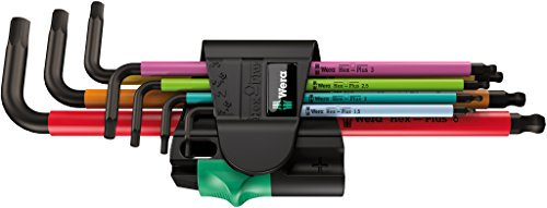 Wera 05022534001 950 SPKL/7B SM Multicolore Jeu magnétique de clés mâles coudées, system. métrique, BlackLaser, 7 pièces, Multicolore