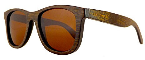 Okulars® Dark Bamboo - Sonnenbrille aus Holz für Damen & Herren, Handgefertigt - eine Größe - Polarisierte und Verspiegelte Gläser - UV400 Schutz - Cat.3 (Braun)
