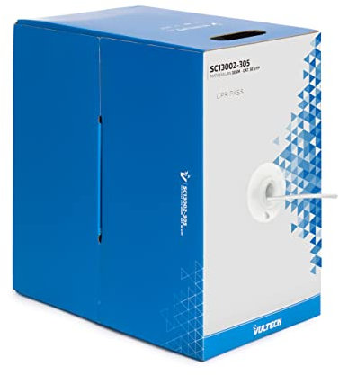 Vultech sc13002 – 305 Bobina LAN categoría 5e UTP, no apantallado, 305 Metros, 24 AWG, Bobina de Red Ethernet 305 m CAT5e (305 Metros 24 AWG, Cat.5e UTP)