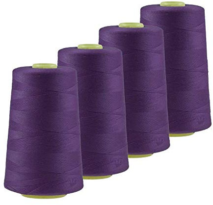 4 x 4572m Qualitäts Overlock-Garn Overlock-Nähgarn Oeko-Tex Farben 661 bis 700, Farbe:A662 lila