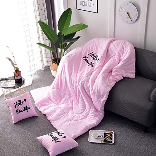 Decke und Kissen in einem,flauschig weiches Reisekissen umwandelbar zur Reisedecke,Camping Kissen/Car Decke/Dekorative Kissen, Leicht (150 x 190 cm, Hell-Pink)