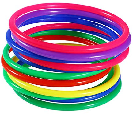 TOYANDONA 20 Stücke Wurfringe Wurfspiel Ringwurfspiel Ringspiel Koordinationsringe Kunststoff Ringe Werfen Spielzeug für Kinder Erwachsene Outdoor Indoor (Zufällige Farbe)