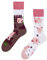 Dedoles Socken Unisex Damen Herren & Kinder Baumwolle viele lustige Designs 1 Paar Geschenk links rechts verschieden, Farbe Rosa, Motiv Fröhliche Schweine, Gr. 39-42