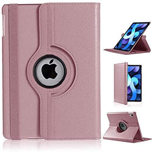 Funda para iPad 10.9 2020 iPad Air 4 2020, cuerpo completo con rotación de 360 grados de piel, función de encendido y apagado automático para iPad Air 4ª generación, iPad 11 pulgadas (oro rosa)