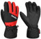 TRIWONDER Kinder Skihandschuhe Winddicht und Warm Fahrradhandschuhe Kalt Wetter Handschuhe Winterhandschuhe für Skifahren Wandern Radfahren (Schwarz & Rot, L/XL (9-12 Jahre alt))