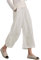 Famulily Ladies Casual Cotton Linen Trousers Elastic Waist Plus Size Capri Pants with Drawstring White XXL