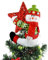 Weihnachtsbaumspitze Schneemann, einzigartige Weihnachtsdekoration, lustige Heimdekoration, auch als Vorhang-Krawatte und Weinflasche, Rot, Weiß, Grün