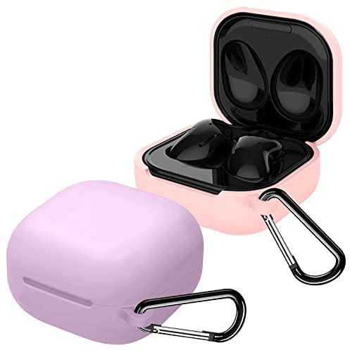 [2-Pack] EasyBee Silikon Hülle Kompatibel Mit Samsung Galaxy Buds FE/2 Pro/2/Pro/Live, Voller Schutz Stoßfeste Schutzhülle Case Rosa Violett