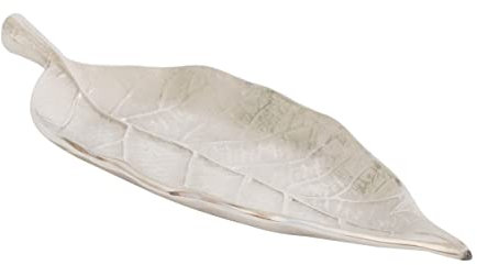 Rely+ Bandeja Decorativa de Hojas Plateadas, para decoración del hogar, Joyas y Accesorios pequeños
