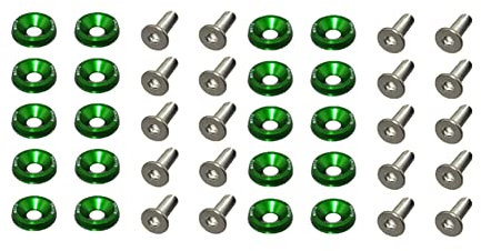 STONEDER Grüne 6 mm Schutzblech-Stoßstange, Kunststoffverkleidungen, Unterlegscheiben, Schrauben für Go-Kart, ATV, Quad, Pit Dirt Bike (2)