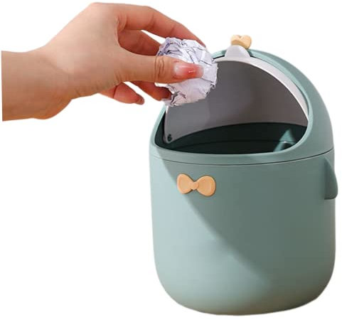 Jorzer Petit bac de Bureau Mini bac de déchets de Table avec Couvercle Mignon gaspillage en Papier Poubelle Peut Petit bac de Cuisine bac Top bac pour la Table de Bureau à Domicile