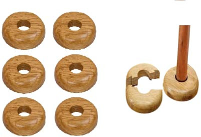 Be-Creative Oak Colour Wooden Radiator Pipe Collars 15mm Easy Split - Real Wood Radiator Pipe Covers (10)
