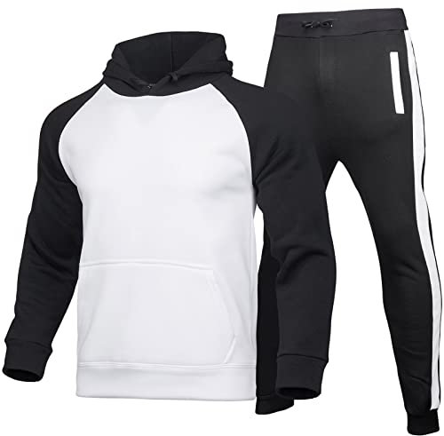 winwintom Sportbekleidung Herren Fitness Bekleidung - Fußball Sporthose Hoodie Freizeitanzug für Herren für Freizeit, Sport Polo Hemd Set Herren-Trikots Sportswear 2-teiliger Sport Anzug