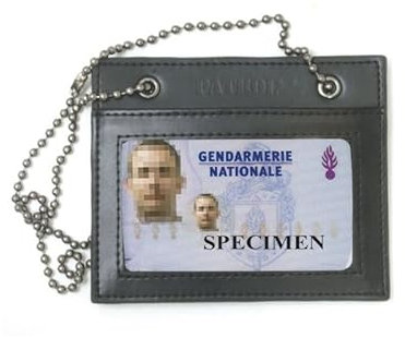 Porte Carte Cuir avec Chaine Patrol Equipement