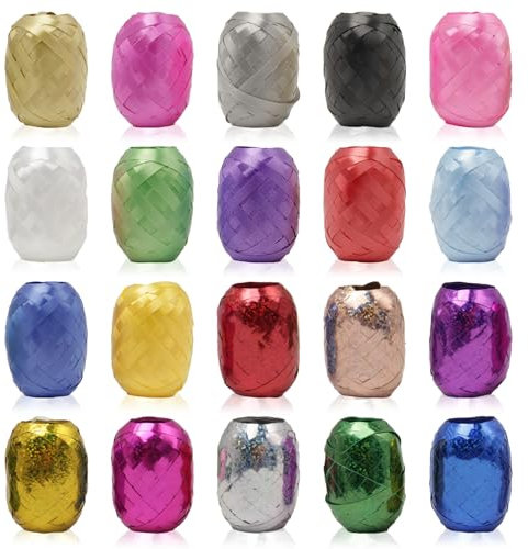 Neikafan 20x Ringelband Geschenkband Kräuselband Set, 10M Curling Ribbon Rolle für Geburtstag Partei Festival Hochzeit Geschenkverpackung Florist Dekoration Ballonverschlüsse Geschenkbänder