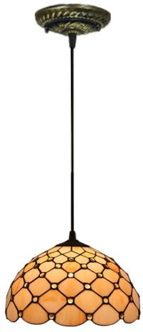 Esszimmer Hängelampe Vintage Pendelleuchte Im Tiffany-Stil,Antik E27 Esstisch Pendellampe Glas Design Küchenlampen Wohnzimmerlampe Hängeleuchte Schlafzimmer Loft Cafe Bar Dekoration (φ30cm)