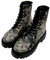 Women Vegan Leather Black Long Boots - Supper Black White Design