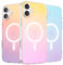 ORNARTO Compatible with iPhone 16 Plus for MagSafe Case,Shockproof Protective Rainbow Case,Wireless Charging Magnetic Phone Cases Cover 6.7 inch-Sunset