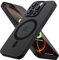 KPPIT Ultra Dünn für iPhone 16 Pro Max Hülle,kompatibel mit MagSafe,Transluzente Matt Rückseite,Stoßfester militärnorm SchutzHülle, Magnetische Handyhülle für iPhone 16 Pro Max case,Schwarz
