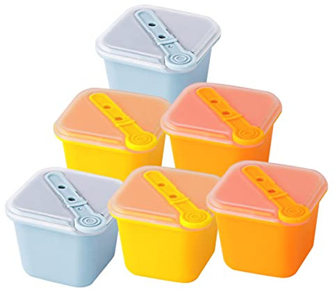 GRADENEVE 6Piezas Molde de Cubos de Hielo Individual de Silicona con Tapa para Bebidas Frías Cócteles Diseño Apilable y Material Seguro