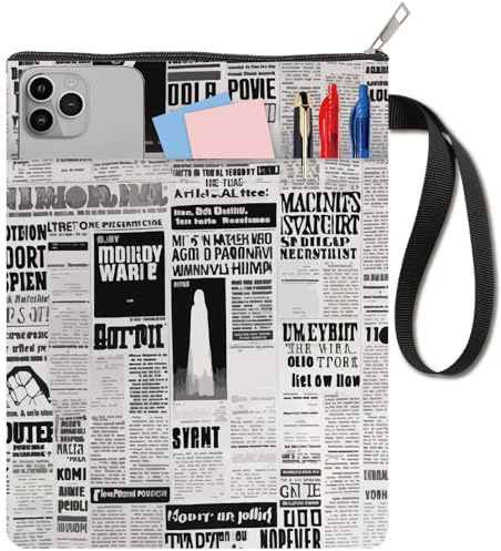 CRASPIRE Couverture de Livre de Journal Housse de Livre Vintage Housse de Protection de Livre en Tissu Lavable Ceinture de Livre en Tissu Fermeture éclair et Poche à Manches Extra pour Amateurs