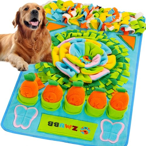 ZMUBB Schnüffelmatte für Hunde, Schnüffelmatte, Nasenarbeit, Fütterungsmatte, langsames Füttern, interaktives Hunde-Puzzle-Spielzeug für Training und Stressabbau, fördert natürliche Futtersuche (78,9