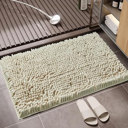 GC GAVENO CAVAILIA Faux Fur Bath Mat 1Piece | Bathroom Mat Fluffy Rug Large Bath Mat Non Slip 50 x 80cm | Super Absorbent & Quick Dry Thick Shaggy Bathmat Extra Soft Pedestal Mats, Mocha