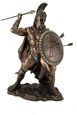 King Leonidas Griechischer Krieger von Sparta Bronze Finish Statue