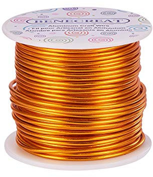 BENECREAT 30m Filo di Alluminio Anodizzato Che Fa Bordare Fili di Alluminio per Mestiere Design Gioiello(2mm - Oro)