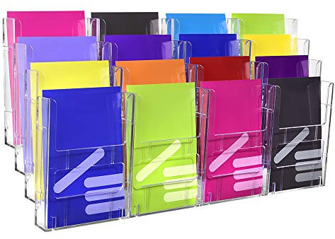 16-Fach DIN A5 Wandprospekthalter/Dokumentenhalter/Prospektspender/Wandhalter/Mehrfach