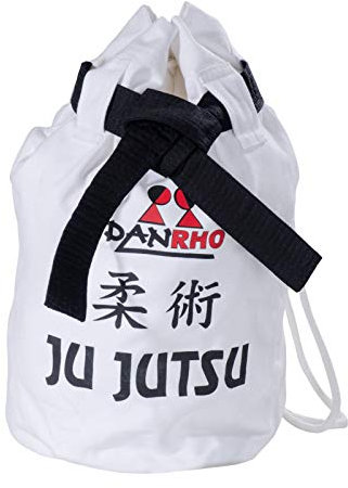DanRho Dojo Line Kinder Canvas Tasche mit Ju Jutsu oder Karate Print - Kampfkünste Sporttasche - Weiß, ca. 45 cm x 40 cm x 15 cm