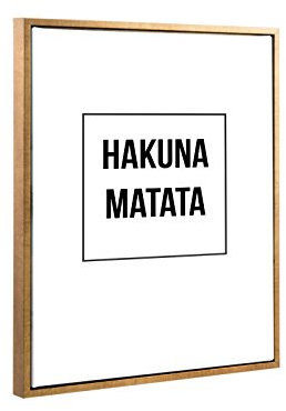 Schattenfugenrahmen Set Lemgo Blattgold mit Keilrahmen Leinwand Bild Druck Motiv: HAKUNA MATATA 50x70cm