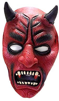 KarnevalsTeufel.de Teufel Halbmaske Latex Horrormaske Gesichtshalbmaske für Erwachsene Accessoire Verkleidung