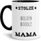 Tassendruck Hunde-Tasse Stolze Golden Doodle Mama Geschenkidee für das Frauchen/Mug/Cup/Becher/Innen & Henkel Schwarz