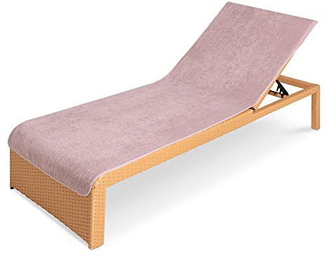 JEMIDI Frottee Schonbezug für Gartenliege Strandliege 75x200cm - Liegenauflage mit Kapuzenüberschlag waschmaschinenfest - versch. Farben