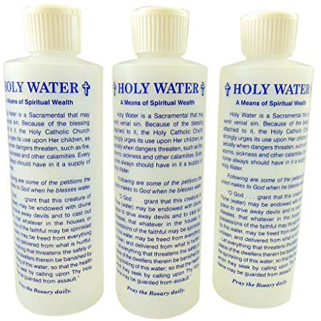 JWG Industries Saint Michael Holy Water Bottle with Dispel The Devil Devotion Set of Three