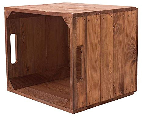 Vintage Möbel 24 GmbH 4 Holzkisten Used für Kallax Regale 33cm x 37,5cm x 32,5cm Regalkiste rustikal Einsatzkiste Weinkisten als Küchenregal Wandregal Badregal Obstkisten gebraucht alt