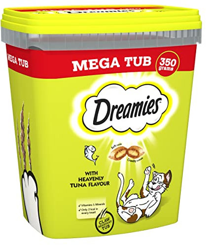 Dreamies Cat Treats, Tasty Snacks with Delicious Tuna Flavour, Pack of 2 (2 x 350 g)