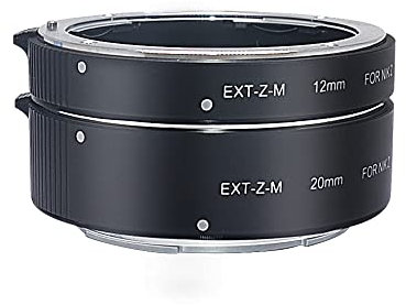 Mcoplus EXT-Z-M, Tubo de extensión Macro Z Adaptador de Montaje de Lente de Enfoque automático AF para cámara Nikon Z-Mount Z6 Z7, Metal, Black(12 mm + 20 mm)